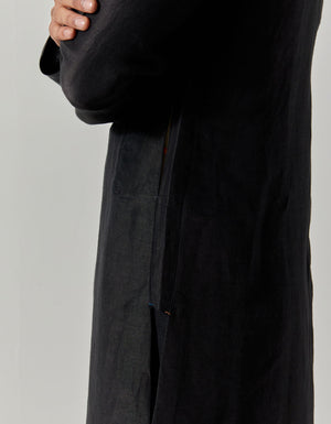 Bade Miyan Kurta Satin Linen Black