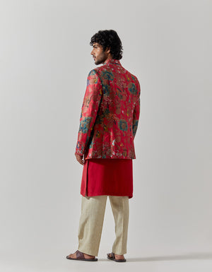 Rana Blazer Silk Brocade Fuchsia Golfer
