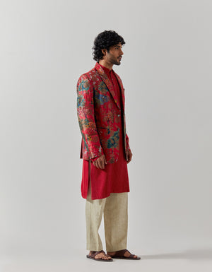 Rana Blazer Silk Brocade Fuchsia Golfer