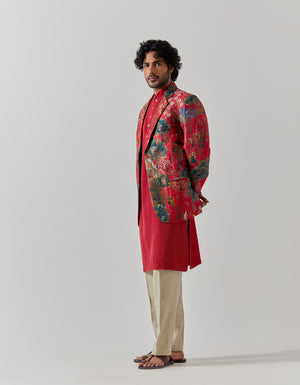 Rana Blazer Silk Brocade Fuchsia Golfer