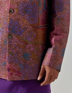 Bandhgala Silk Brocade Amethyst Fresco