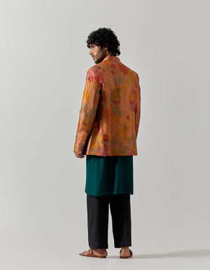 Bandhgala Silk Brocade Gold Vineyard
