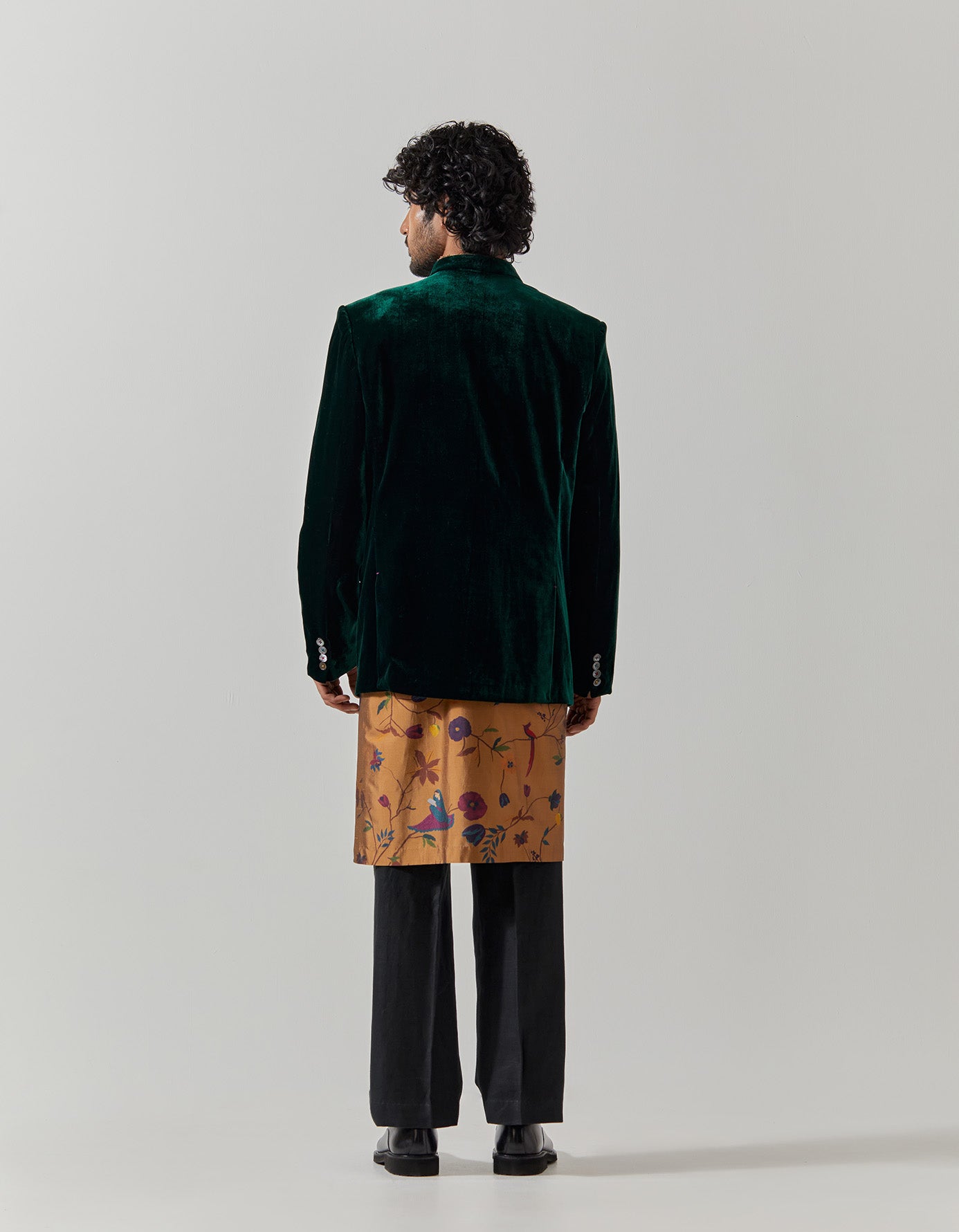 Bandhgala Velvet Green