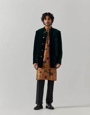 Bandhgala Velvet Green