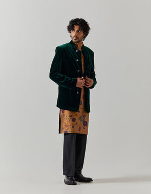 Bandhgala Velvet Green
