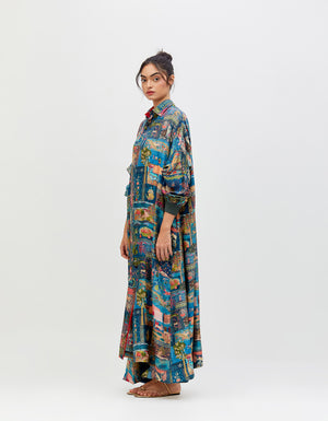 Rozana Shirt Dress Silk 50G Teal