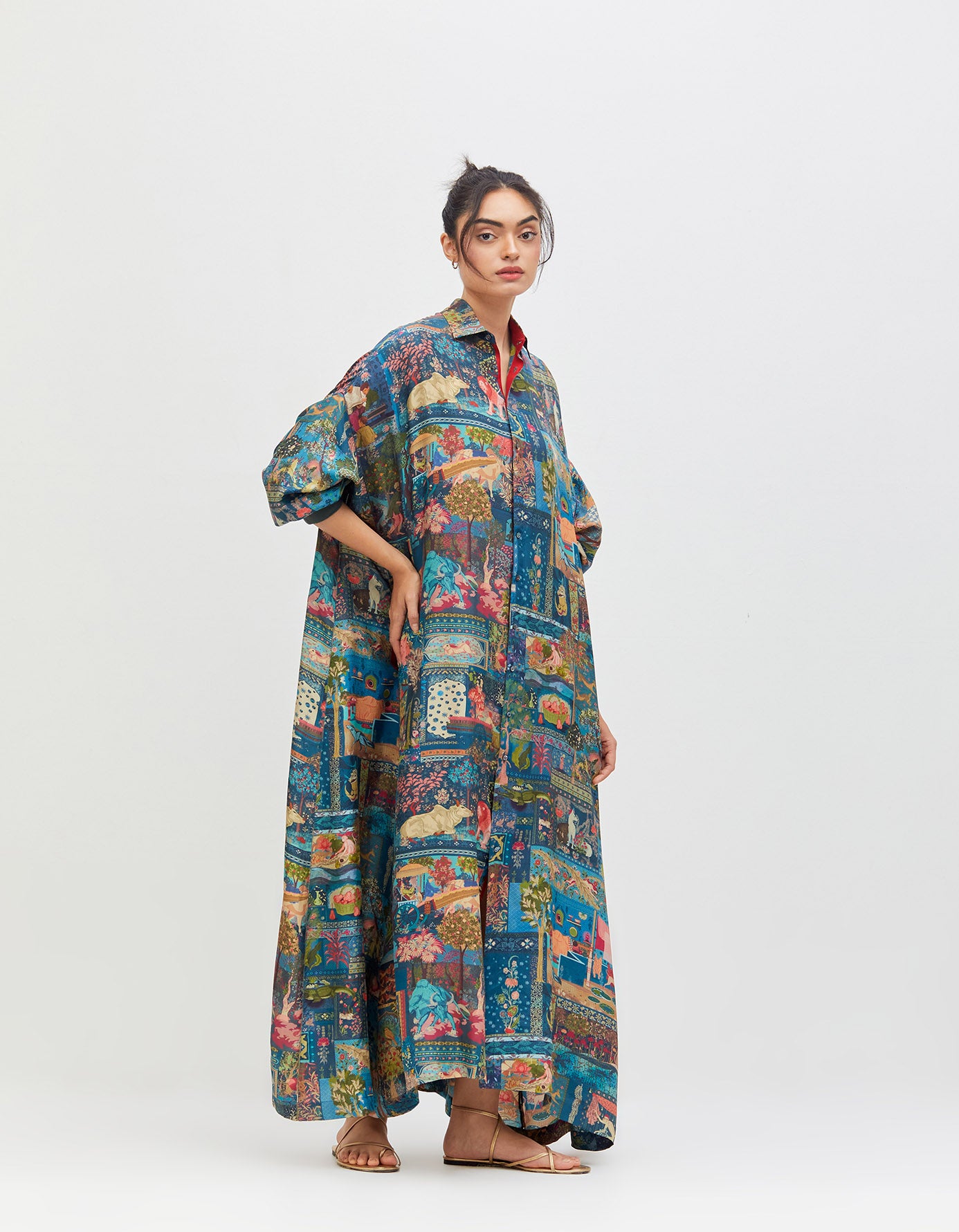 Rozana Shirt Dress Silk 50G Teal