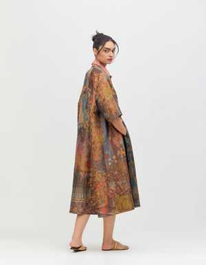 Sherlock Coat Teal Silk Brocade