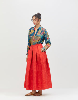 Panchatantra Udaan Shirt Teal Silk 50g