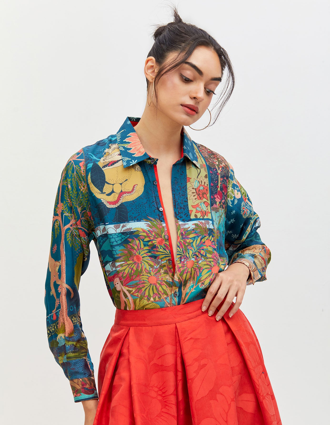 Panchatantra Udaan Shirt Teal Silk 50g