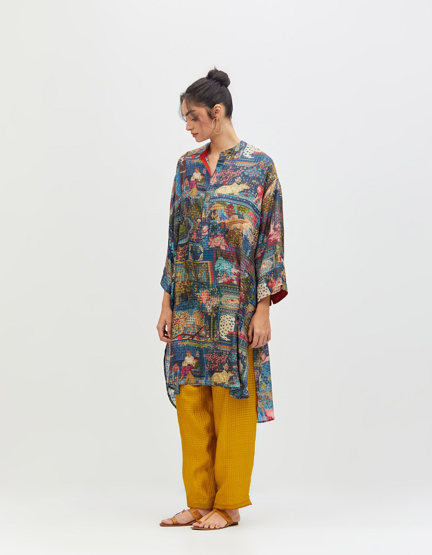 Aisha Salwar Mustard Silk Check