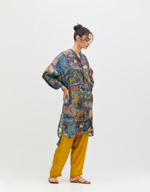 Aisha Salwar Mustard Silk Check