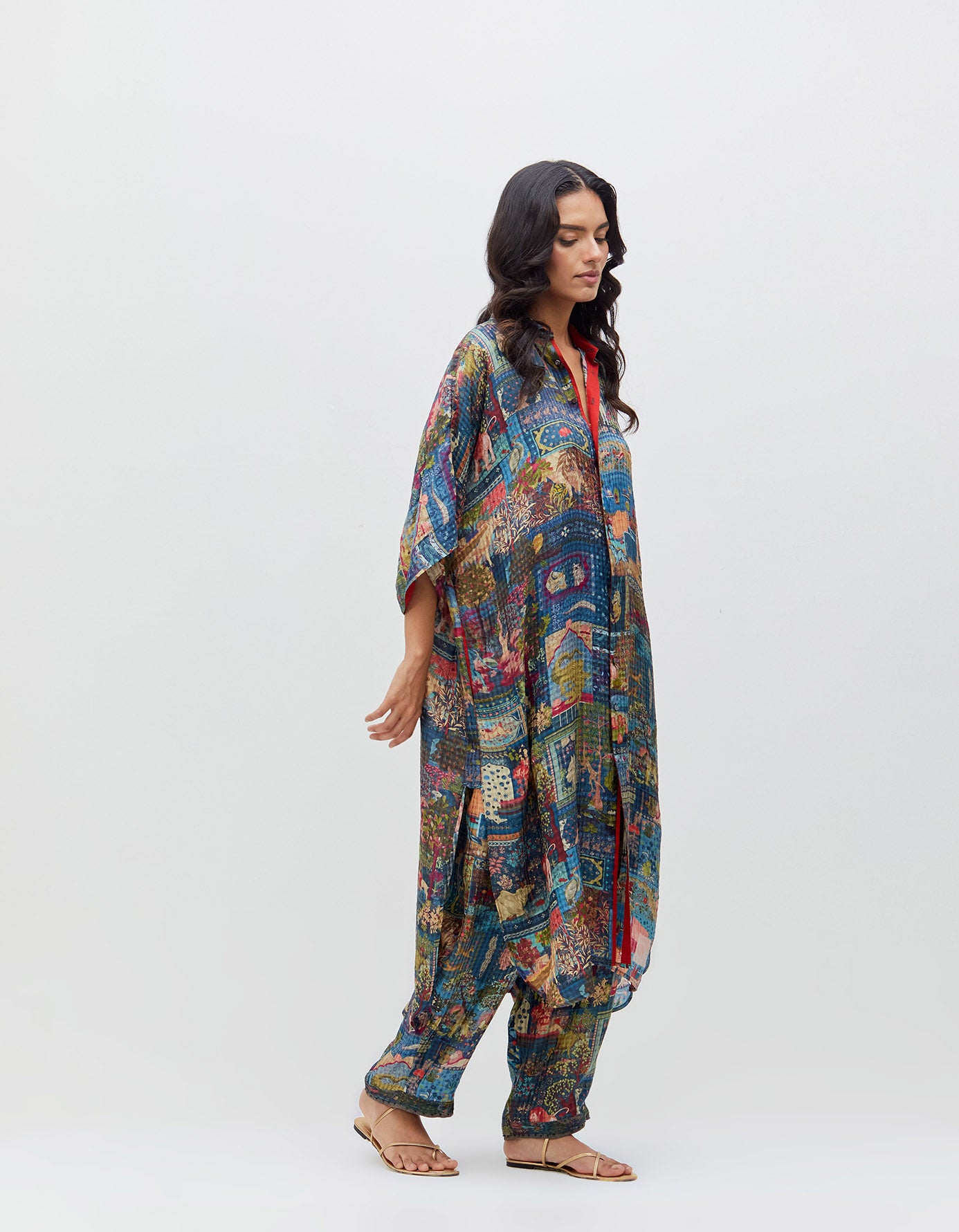 Panchatantra Aisha Salwar Teal Silk Check