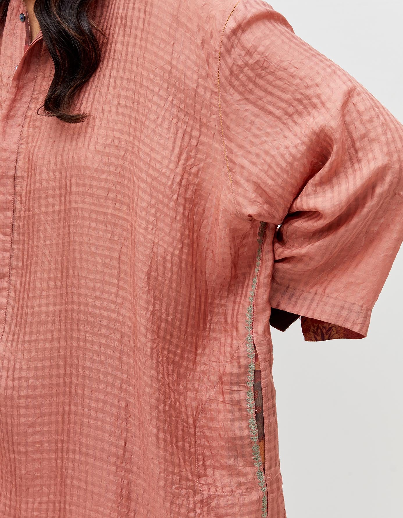 Aisha Salwar Blush Silk Check