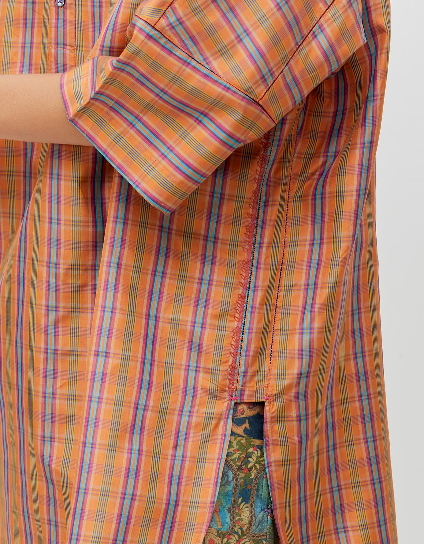 Noor Kurta Burnt Sienna Silk Dupion Check