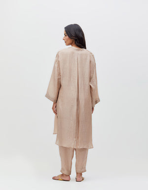 Aisha Salwar Champagne Dust Silk Check