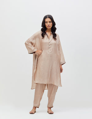 Aisha Salwar Champagne Dust Silk Check
