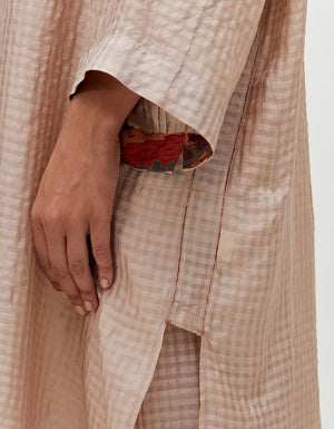 Firoza Kurta Champagne Dust Silk Check