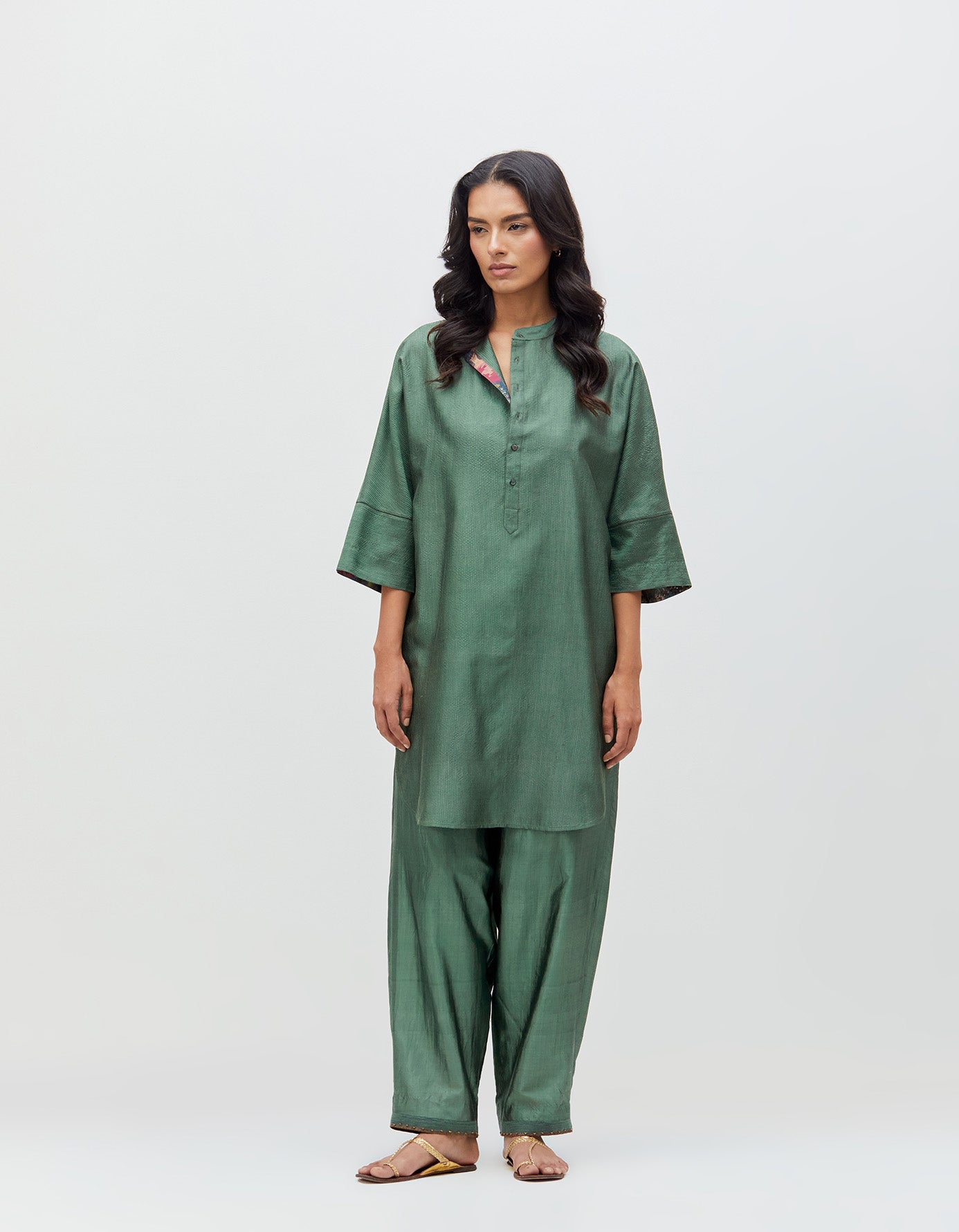 Aisha Salwar Sage Silk Dupion