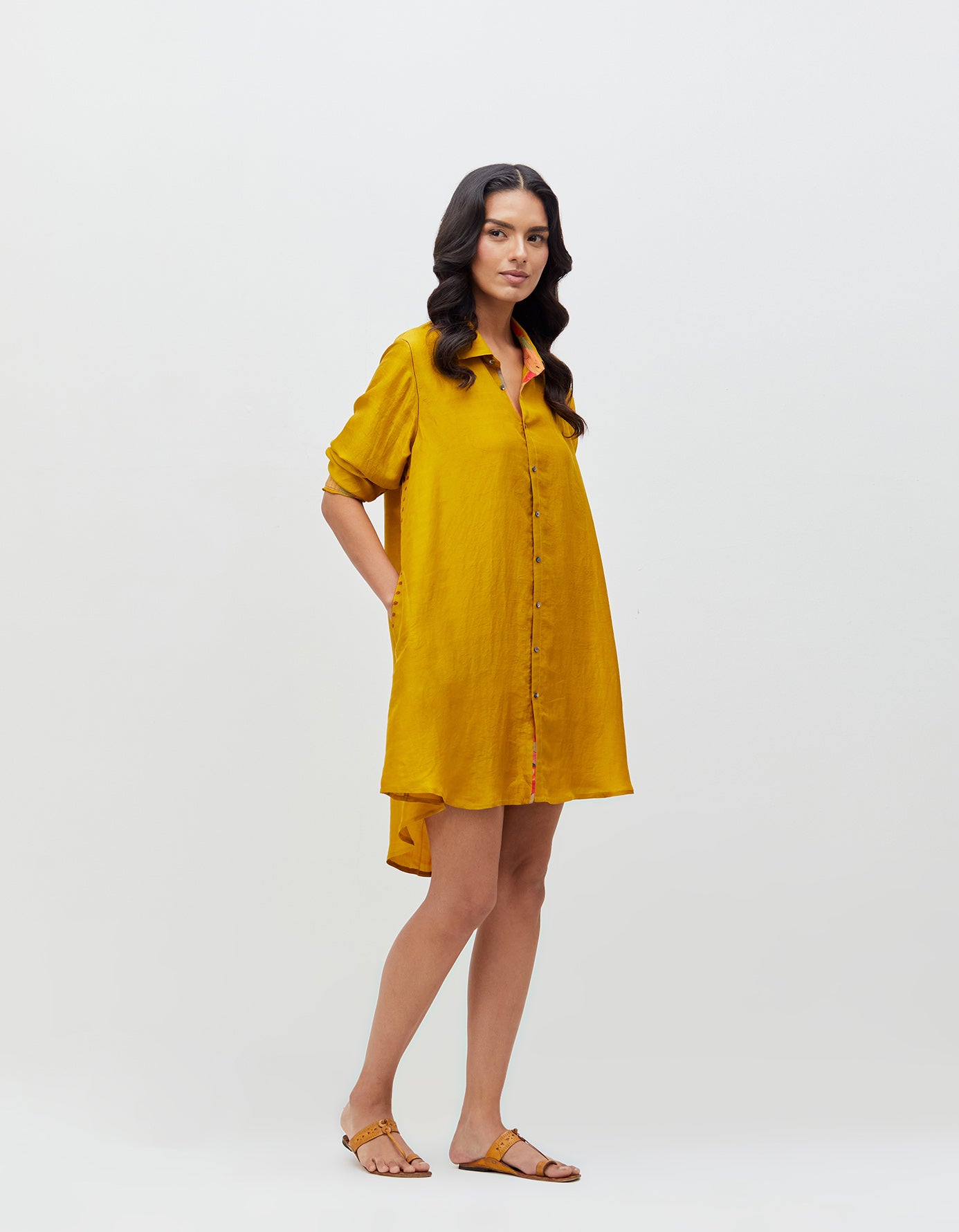 Udaan Shirt Mustard Handwoven Silk