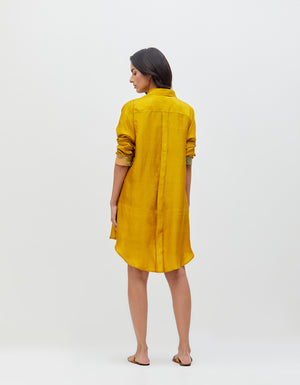 Udaan Shirt Mustard Handwoven Silk