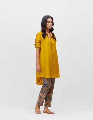 Udaan Shirt Mustard Handwoven Silk