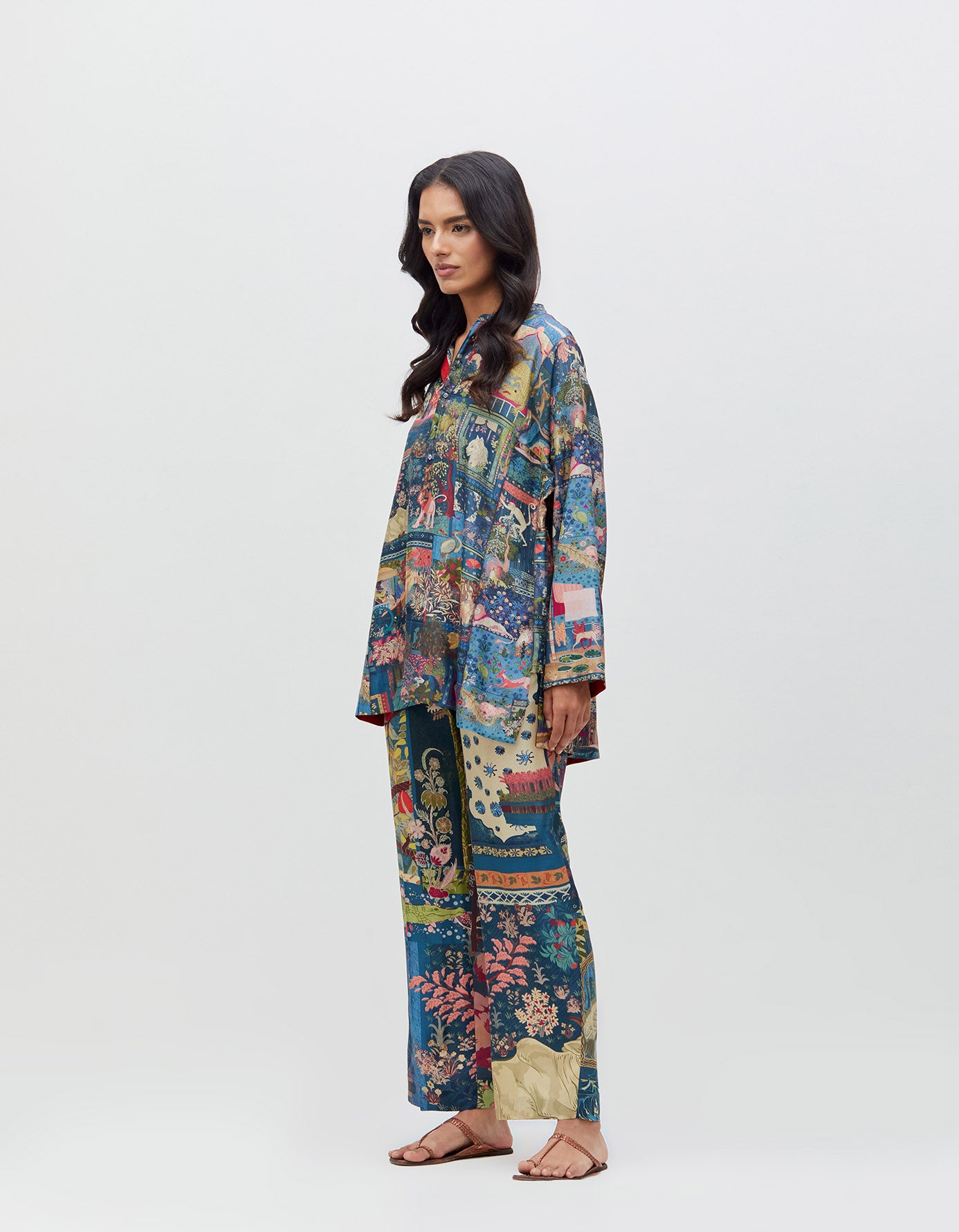 Panchatantra Kavita Kurta Teal Silk 50g
