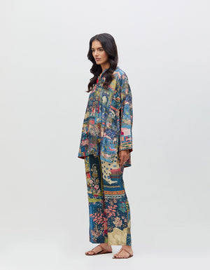 Panchatantra Kavita Kurta Teal Silk 50g