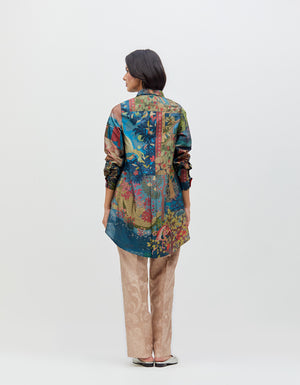 Azad Trousers Champagne Dust Silk Damask