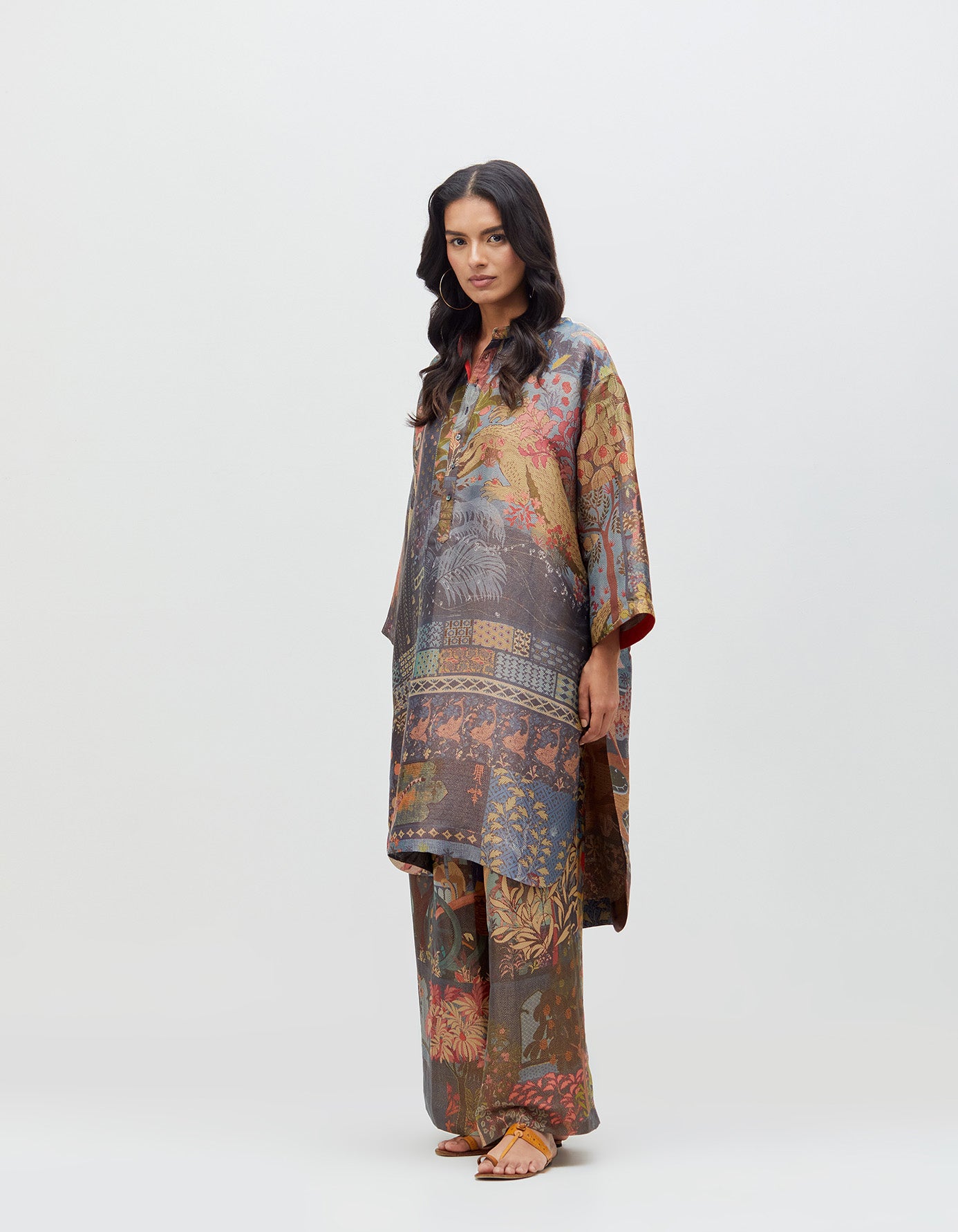 Panchatantra Palazzo Teal Silk Brocade