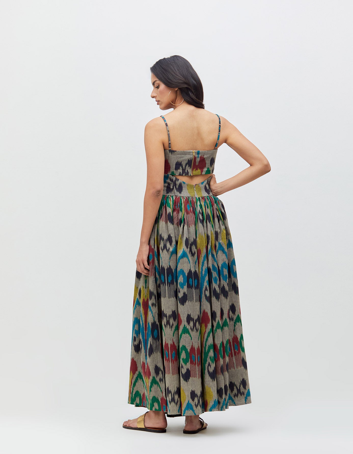 Meera Blouse Silver Peacock Cotton Ikat