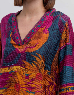 Damini Kurta Silk Check Purple Panchatantra