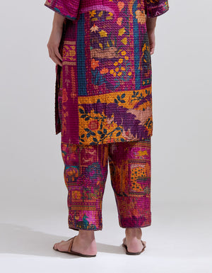 Aisha Salwar Silk Check Purple Panchatantra