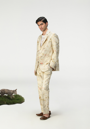 Rana Blazer Silk Brocade Ivory