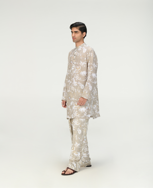 Chhote Miyan Kurta Linen Oyster Grey