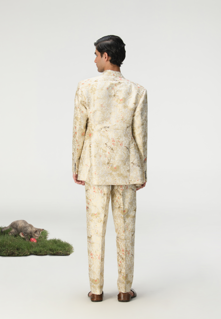 Rainforest Classic Trousers Ivory Silk Brocade