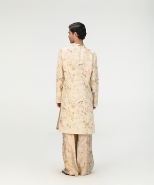 Bade Miyan Kurta Muga Satin Silk Ivory