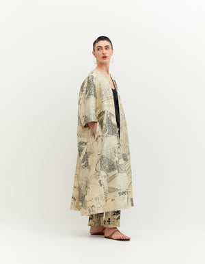 SD Leap Sherlock Coat Silk Brocade B/W