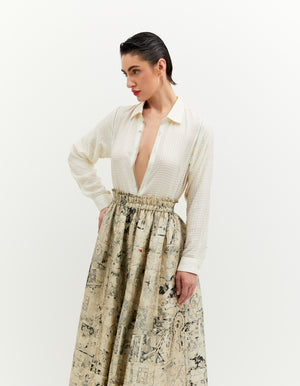 SD Leap Sophia Skirt Silk Brocade B/W
