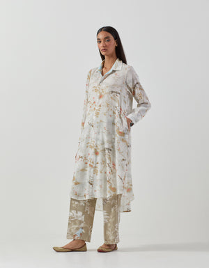 Usha Dress Cotton Crepe Ivory