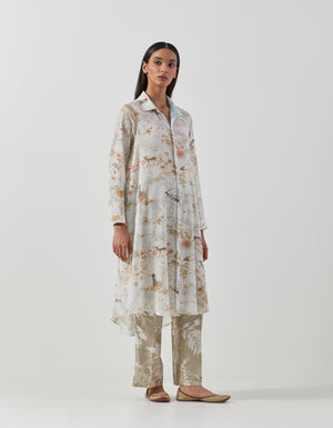 Usha Dress Cotton Crepe Ivory