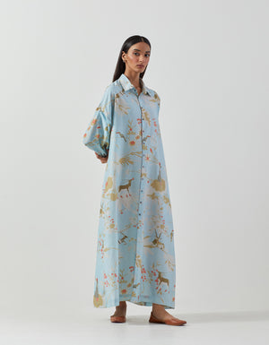 Padmini Dress Silk Ice blue