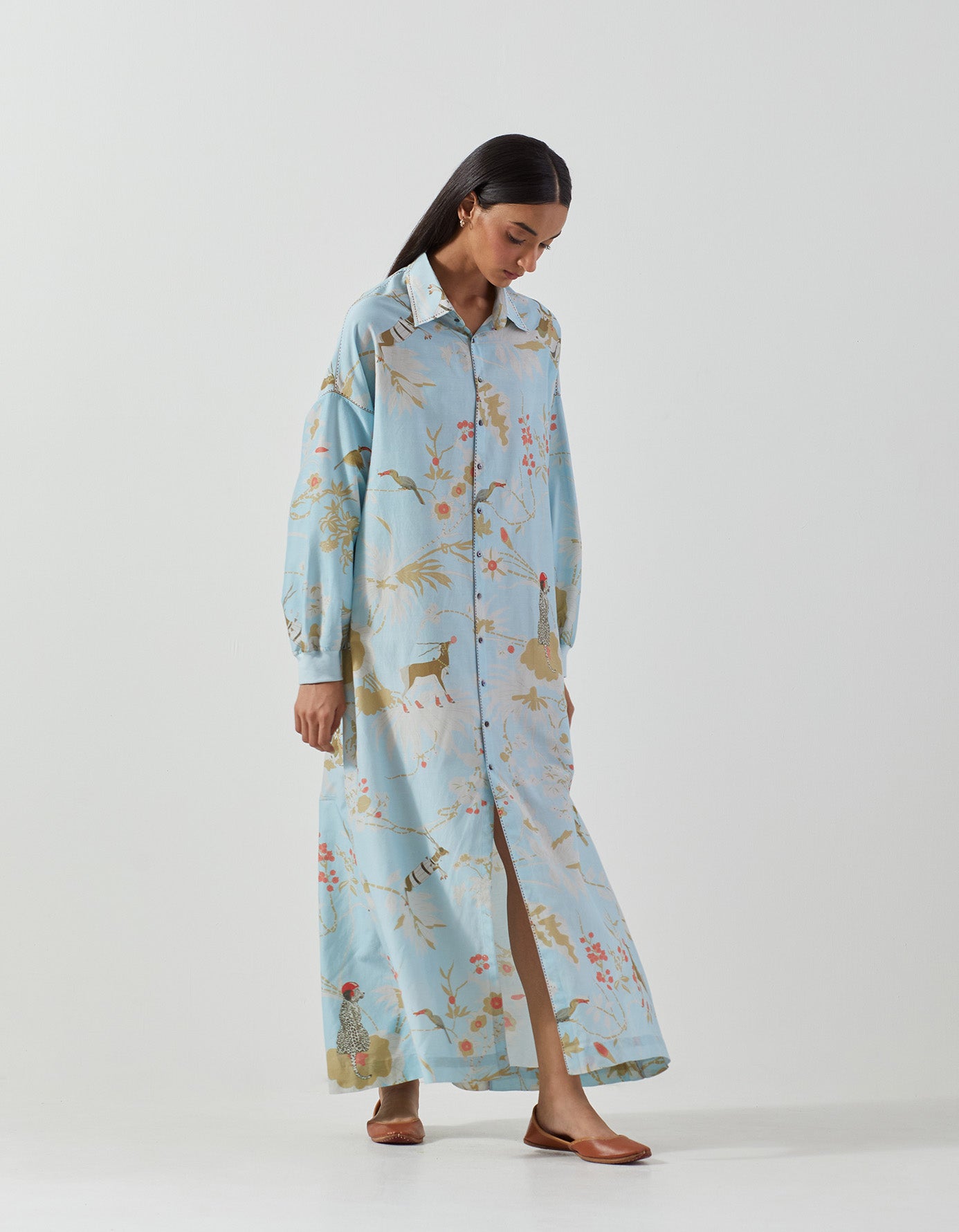 Padmini Dress Silk Ice blue