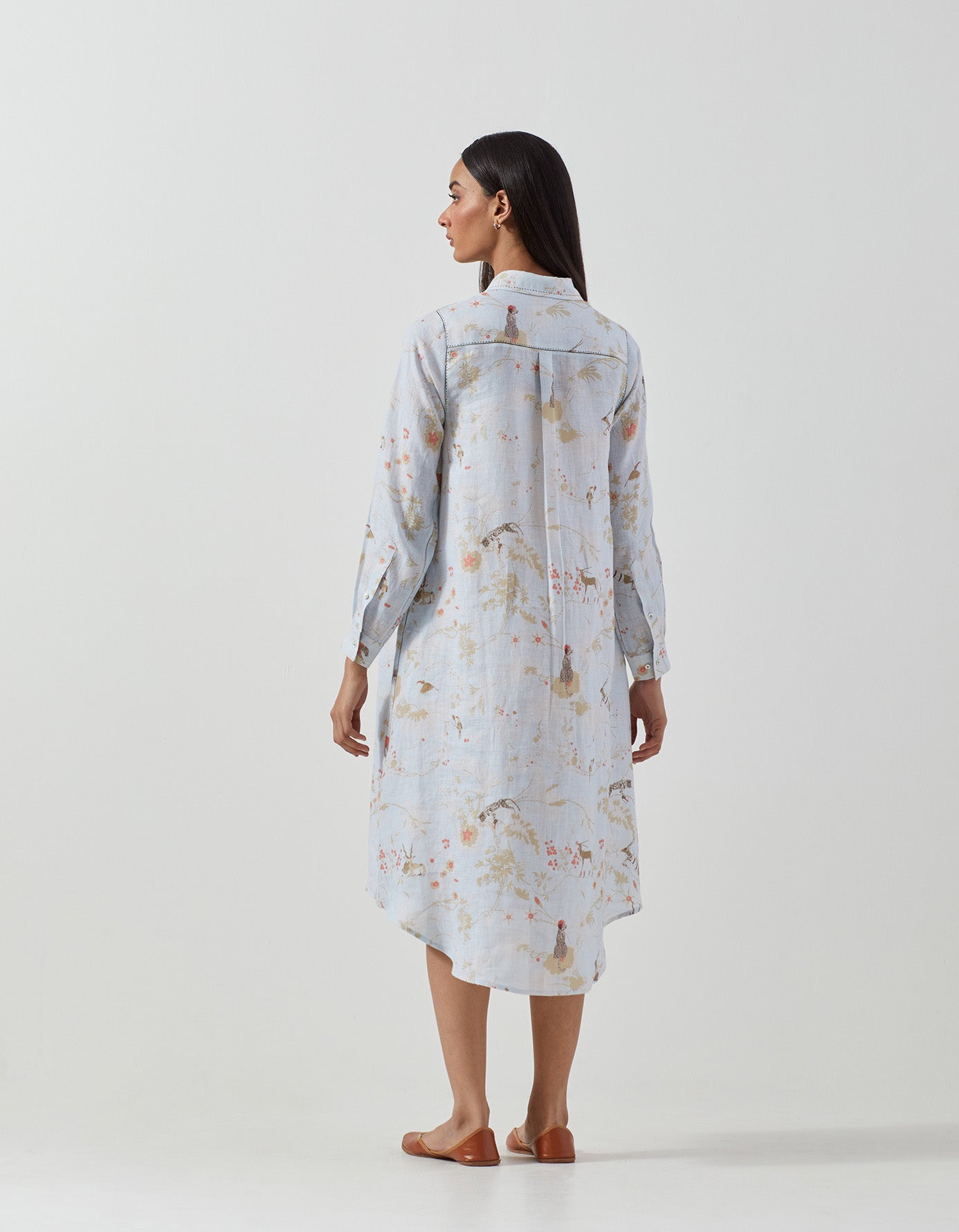 Usha Dress Linen Ice blue