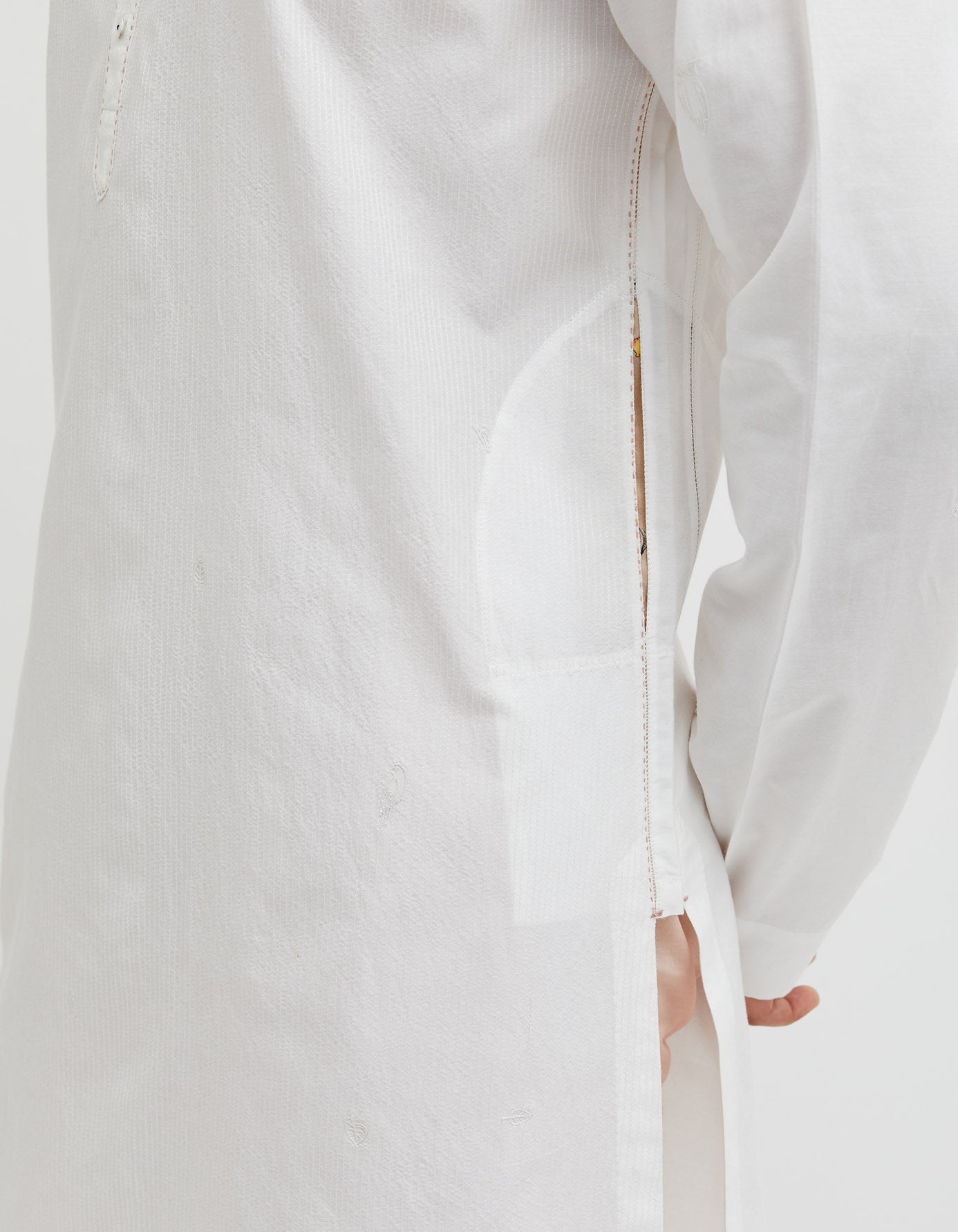 SD Roshan Bade Miyan MB Leaf Cotton Silk White