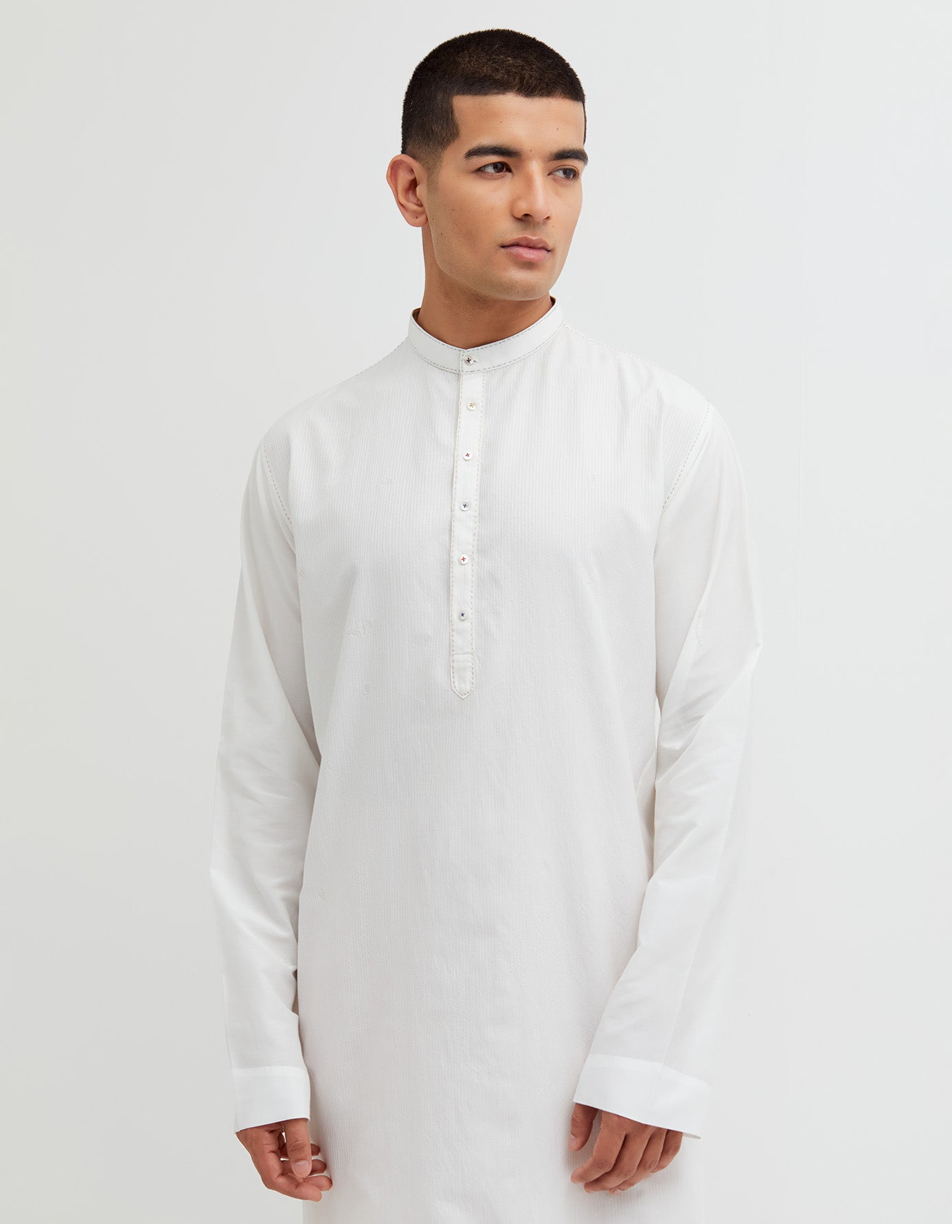 SD Roshan Bade Miyan MB Leaf Cotton Silk White
