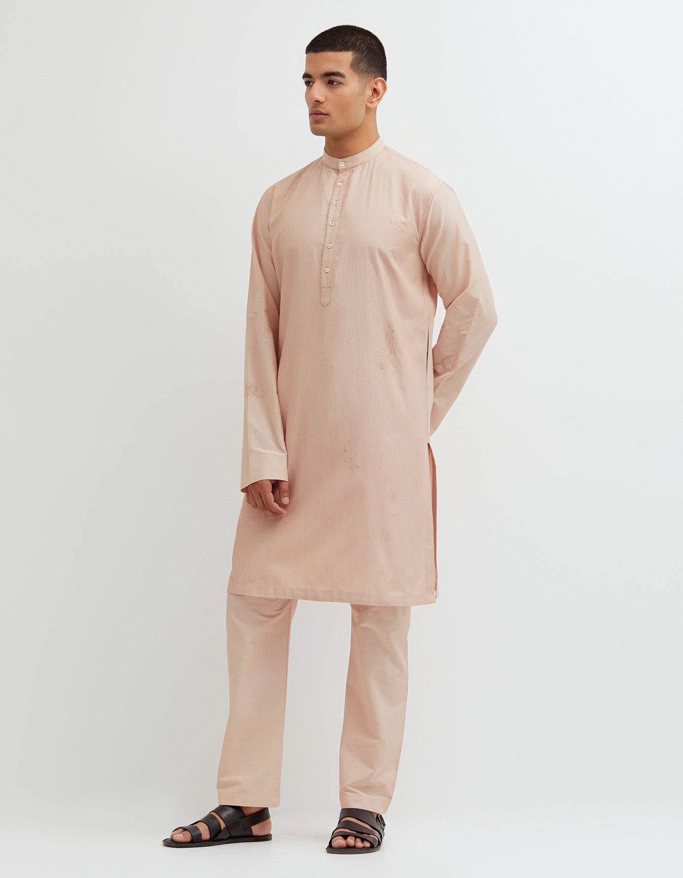 SD Roshan Bade Miyan Kurta MB Ocean Cotton Silk Misty Rose