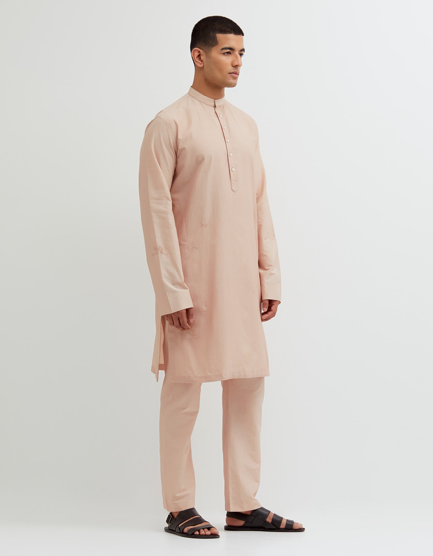 SD Roshan Bade Miyan Kurta MB Ocean Cotton Silk Misty Rose