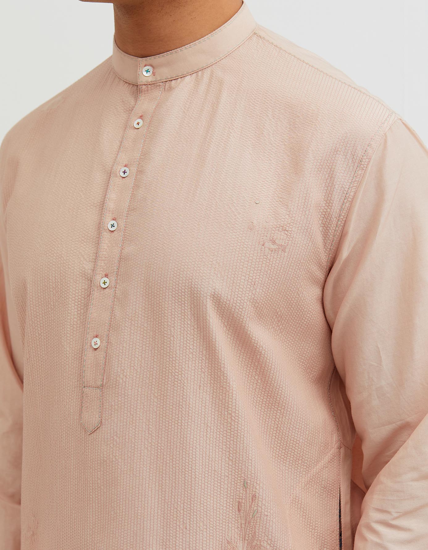 SD Roshan Bade Miyan Kurta MB Ocean Cotton Silk Misty Rose