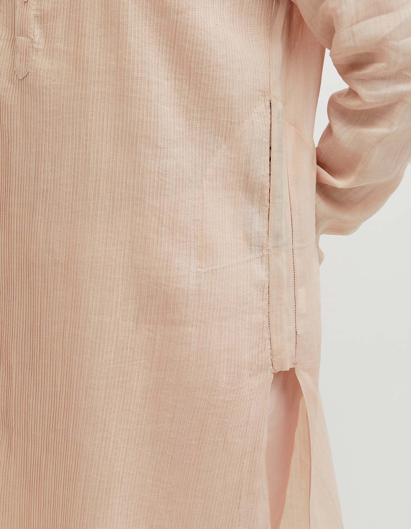 SD Pintuck Bade Miyan Kurta Voile Linen Misty Rose